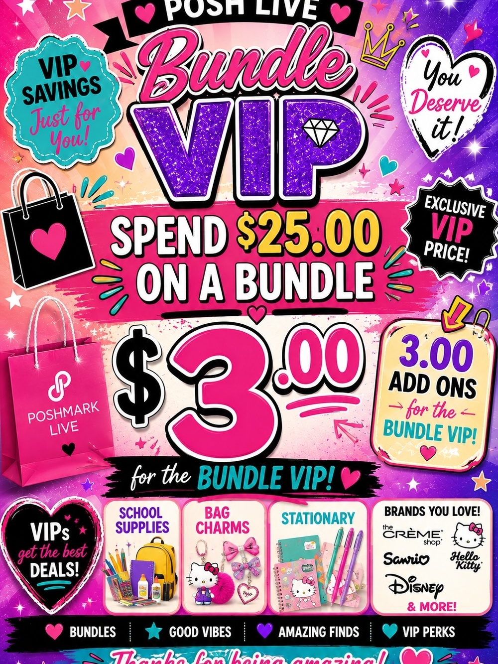 Posh Live VIP Bundle Add-On - Pink